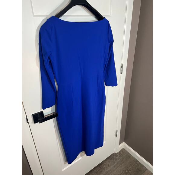 CHIARA BONI La Petite Robe Royal‎ Blue Formal Gown Knee Length Size Women US 16 - Picture 8 of 10